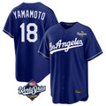 Los Angeles Dodgers #18 Yoshinobu Yamamoto Player Royal HOLBERT World Series Game Stitched Jerseys