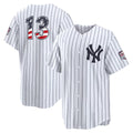 New York Yankees #13 Jazz Chisholm Jr. USA 250 Fourth of July Home Stadium Jersey - White HOLBERT