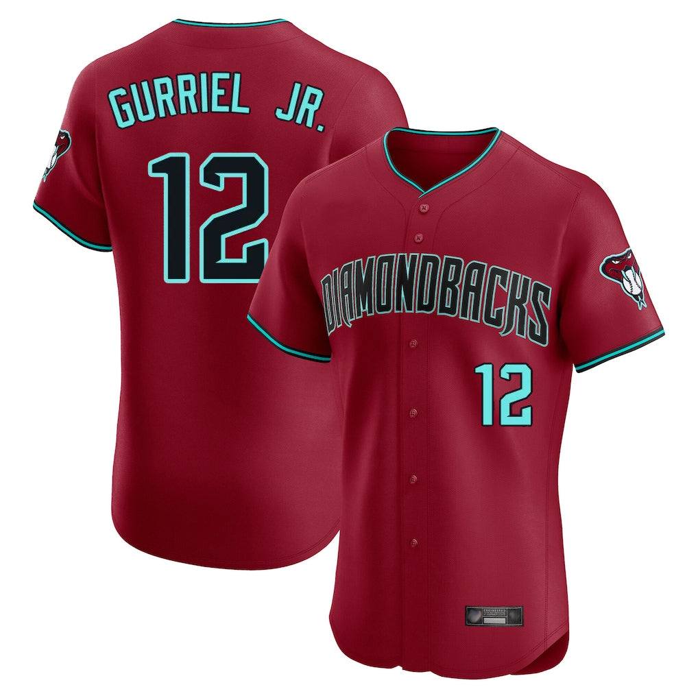 Arizona Diamondbacks #12 Lourdes Gurriel Jr Player Red HOLBERT Limited Elite Home Game Stitched Jerseys