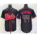 Cincinnati Reds #44 Elly De La Cruz Number Black HOLBERT With Patch Cool Base Stitched Jersey