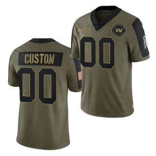 Custom W.Football Team Olive HOLBERT ACTIVE PLAYER 2021 Salute To Service Limited Stitched Jersey