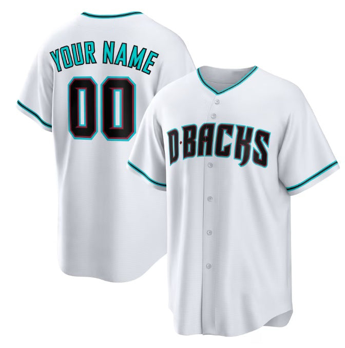 Custom Arizona Diamondbacks White HOLBERT Cool Base Stitched Jersey
