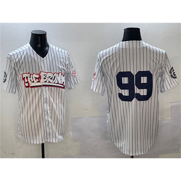 New York Yankees #99 Aaron Judge White HOLBERT Bronx Graffiti Vapor Limited Stitched Jersey