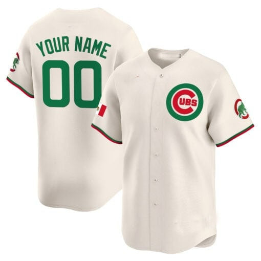 Custom Chicago Cubs Mexico Vapor Premier Limited Jersey V3 ¨C Cream HOLBERT