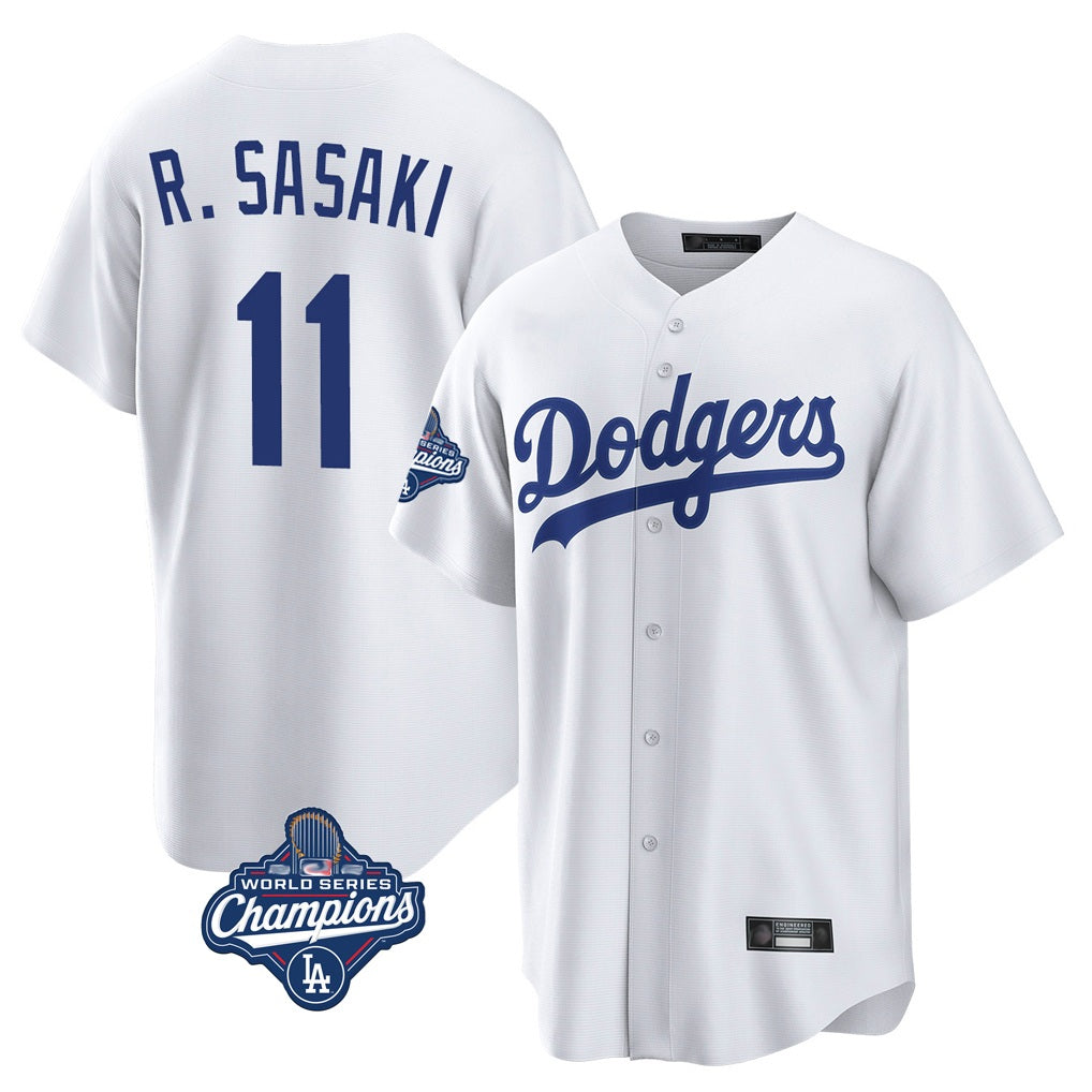 Los Angeles Dodgers #11 Roki Sasaki Player White HOLBERT World Series Meet Game Home Stitched Jerseys
