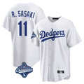 Los Angeles Dodgers #11 Roki Sasaki Player White HOLBERT World Series Meet Game Home Stitched Jerseys