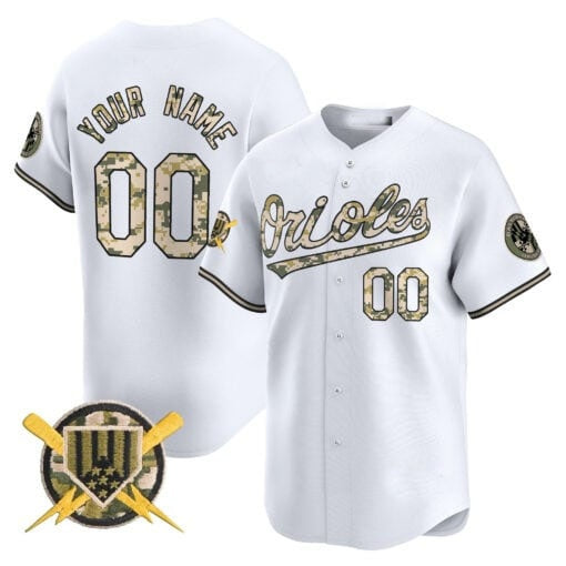 Custom Baltimore Orioles Armed Forces Day Vapor Premier Limited Jersey ¨C White HOLBERT