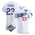 Los Angeles Dodgers #23 Kyle Tucker Player White HOLBERT World Series Limited Elite Home Stitched Jerseys