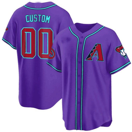Custom Arizona Diamondbacks 2024 Cool Base Jersey V2 ¨C All Stitched-Purple HOLBERT