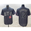 New York Mets #12 Francisco Lindor Number Grey HOLBERT 2024 City Connect Cool Base Stitched Jerseys
