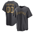 Custom Seattle Mariners Active Player Charcoal HOLBERT 2022 All-Star Cool Base Stitched Jersey