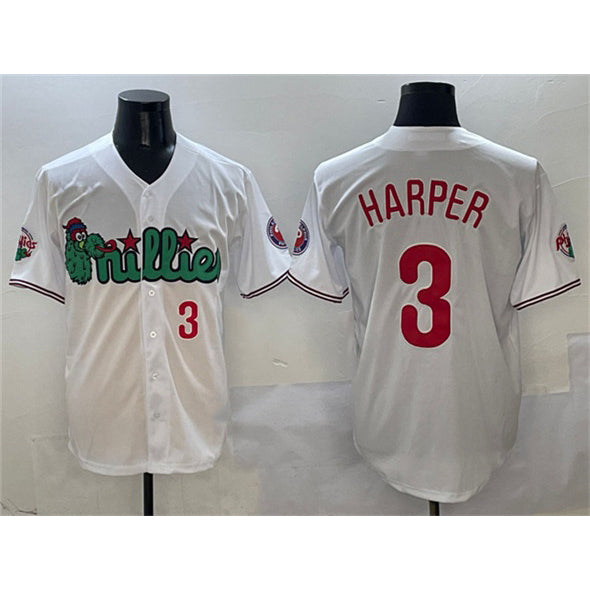 Philadelphia Phillies #3 Bryce Harper White HOLBERT Phanatic Limited Stitched Jersey