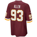 W.Football Team #93 Jonathan Allen Burgundy HOLBERT Home Game Jersey
