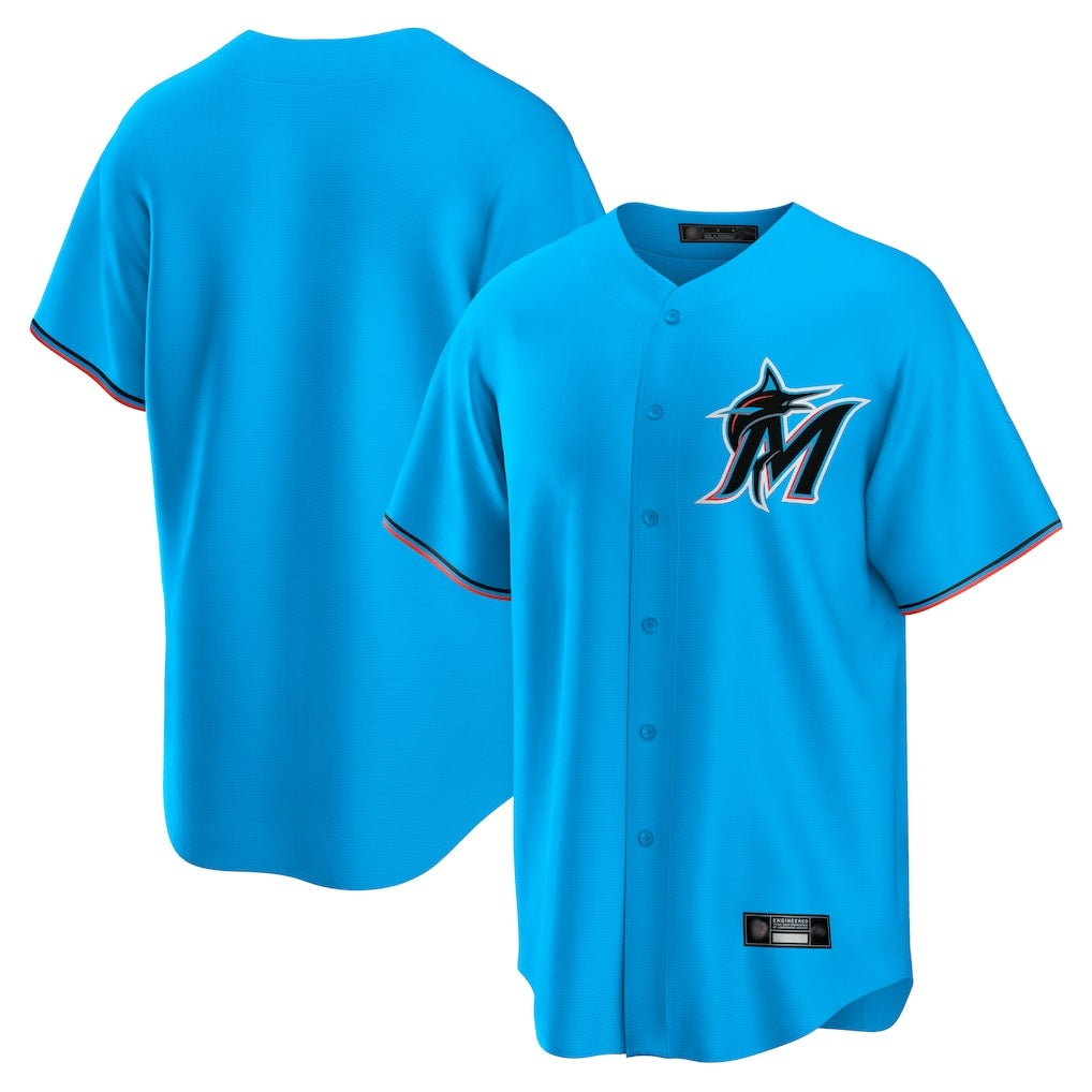Miami Marlins Blank Player Blue HOLBERT Home Game Stitched Jerseys