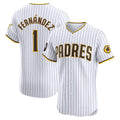 San Diego Padres #1 Tony Fern¨¢ndez White HOLBERT Home Elite Sponsor Patch Player Jersey