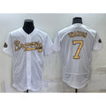 Atlanta Braves #7 Dansby Swanson White HOLBERT 2022 All Star Stitched Flex Base Jersey