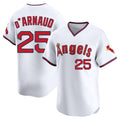 Los Angeles Angels #25 Travis d'Arnaud Player White HOLBERT T-shirt Home Limited Stitched Jerseys