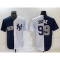 New York Yankees #99 Aaron Judge Navy White HOLBERT Split Stitched Jersey