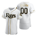 Custom Tampa Bay Rays White HOLBERT Stitched Flex Base Golden Edition Jersey
