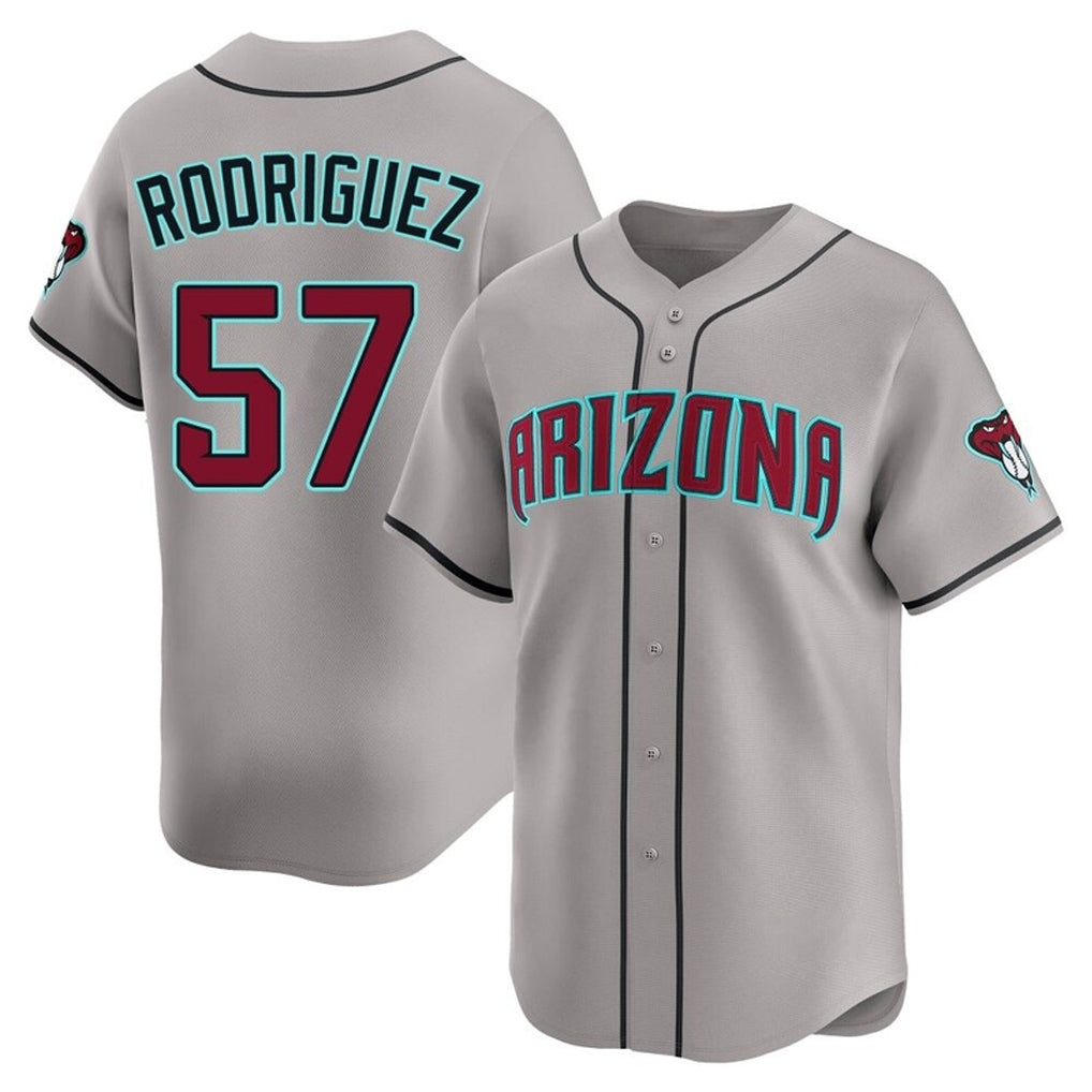Arizona Diamondbacks #57 Eduardo Rodriguez Player Gray HOLBERT Road Limited Home Game Stitched Jerseys