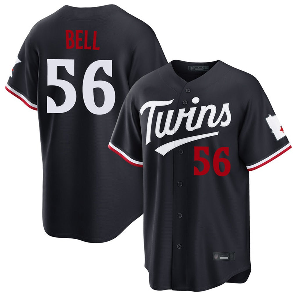 Minnesota Twins #56 Josh Bell Player Navy HOLBERTHome Game Stitched Jerseys