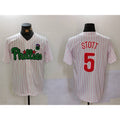 Philadelphia Phillies #5 Bryson Stott White Green HOLBERT Cool Base Stitched Jersey 2