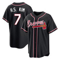 Atlanta Braves #7 Ha-Seong Kim Player Black HOLBERT Fashion Out Game Stitched Jerseys