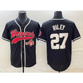 Atlanta Braves #27 Austin Riley Black HOLBERT Cool Base Stitched Jersey 2