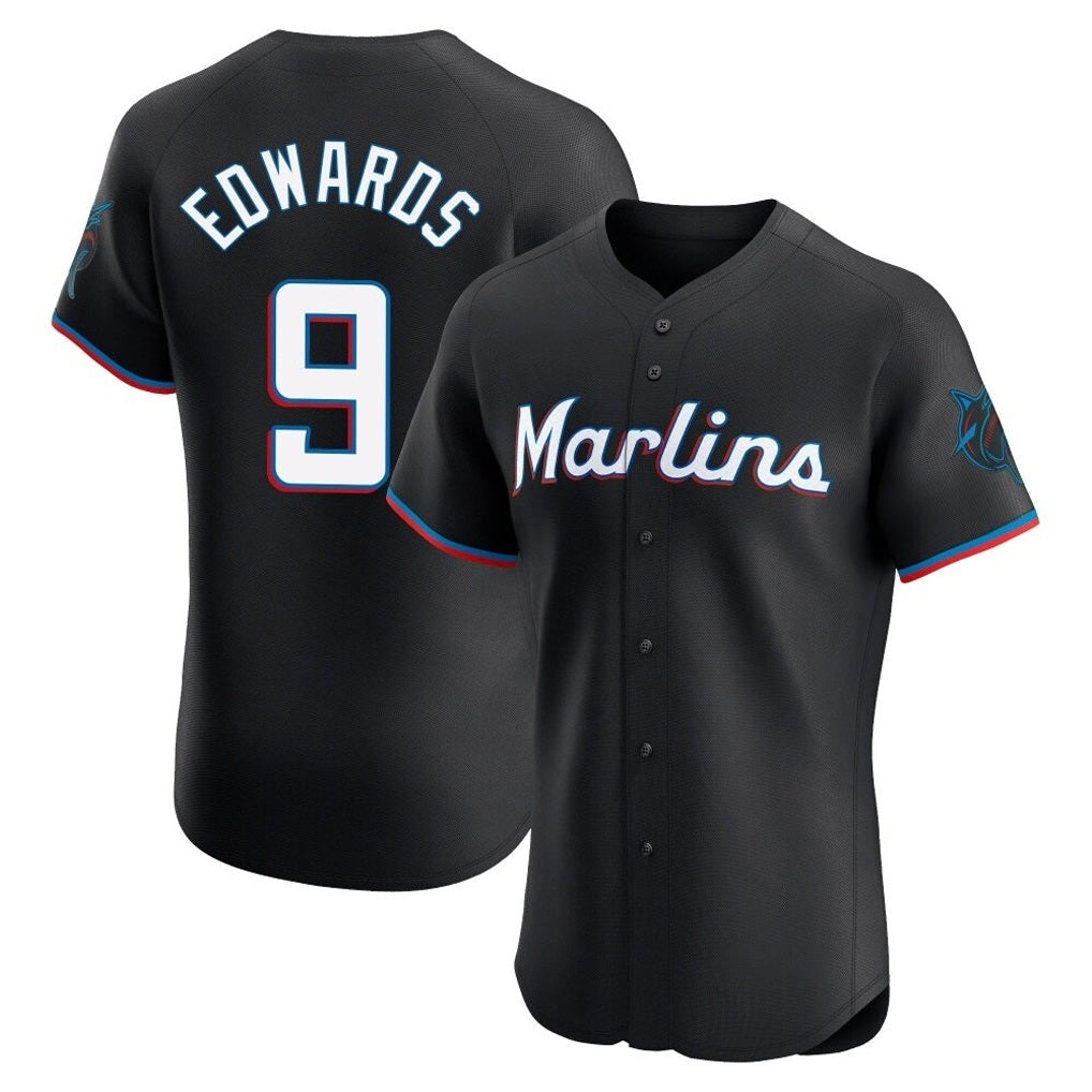 Miami Marlins #9 Xavier Edwards Player Black HOLBERT Vapor Home Limited Elite Stitched Jerseys