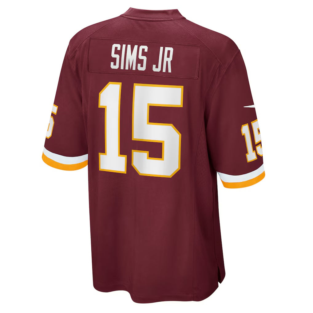 W.Football Team #15 Steven Sims Jr. Burgundy HOLBERT Game Player Jersey