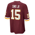 W.Football Team #15 Steven Sims Jr. Burgundy HOLBERT Game Player Jersey