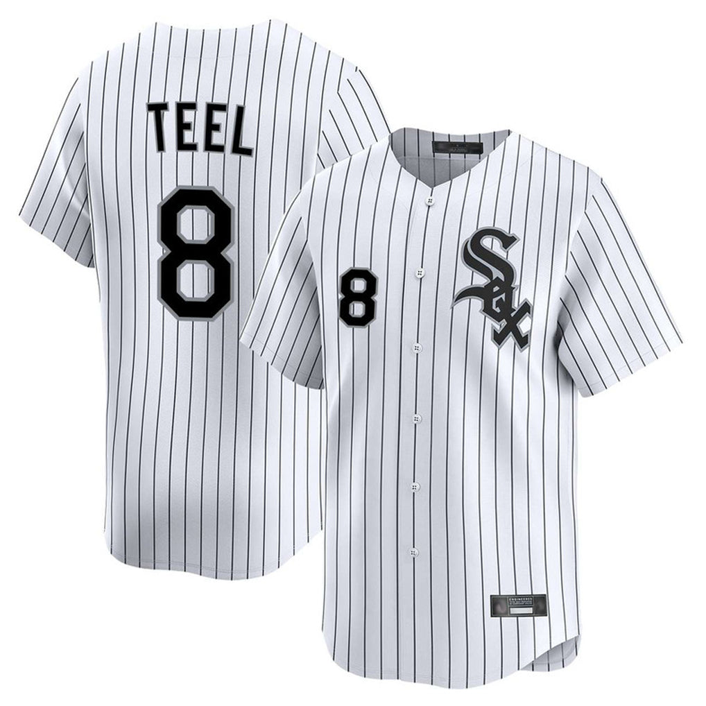 Chicago White Sox #8 Kyle Teel Player White HOLBERT Stripe Limited Home Stitched Jerseys