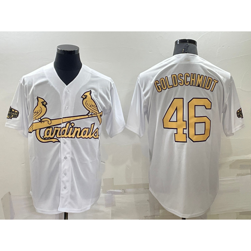 St. Louis Cardinals #46 Paul Goldschmidt White HOLBERT 2022 All Star Stitched Cool Base Jersey