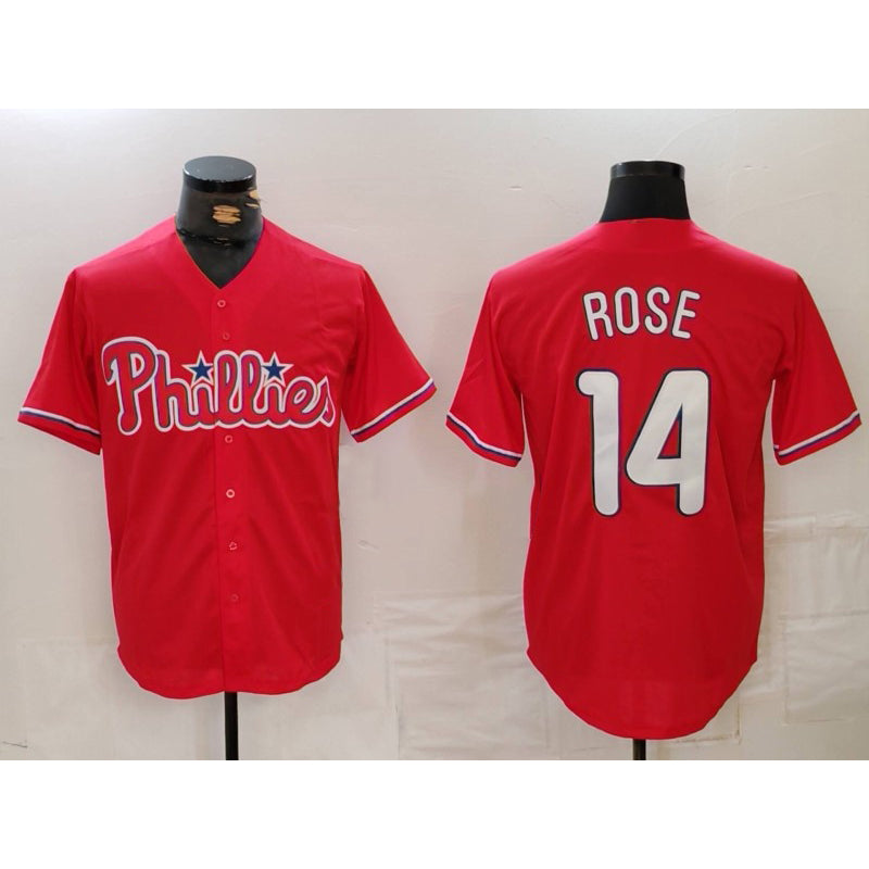 Philadelphia Phillies #14 Pete Rose Red HOLBERT Cool Base Stitched Jersey