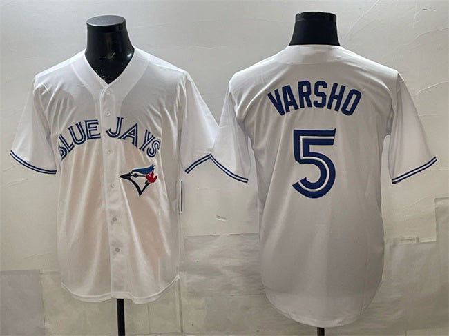 Toronto Blue Jays #5 Daulton Varsho White HOLBERT 2025 Cool Base Stitched Jersey