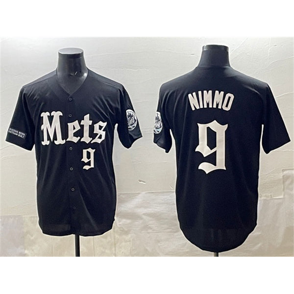 New York Mets #9 Brandon Nimmo Black HOLBERT 'Gotham Gothic Edition' Vapor Premier Limited Stitched Jersey