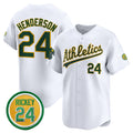 Oakland Athletics #24 Rickey Henderson White HOLBERT 2024 Home Limited With Rickey Henderson Patch Stitched Jersey