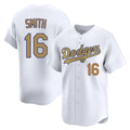 Los Angeles Dodgers #16 Will Smith Player White Gold HOLBERT Collection Limited Home Stitched Jerseys