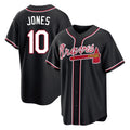 Atlanta Braves #10 Chipper Jones Player Black HOLBERT Fashion Out Game Stitched Jerseys