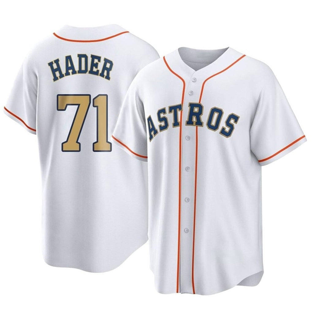 Houston Astros #71 Josh Hader Player Gold HOLBERT Collection Game Home Stitched Jerseys