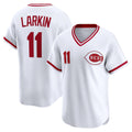 Cincinnati Reds #11 Barry Larkin White HOLBERT Throwback Cooperstown Collection Limited Jersey