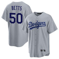 Los Angeles Dodgers #50 Mookie Betts Player Gray HOLBERT Game Stitched Jerseys