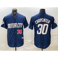 Detroit Tigers #30 Kerry Carpenter Number 2024 Navy HOLBERT City Connect Cool Base Limited Stitched Jersey