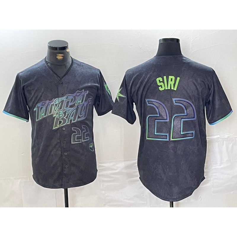 Tampa Bay Rays #22 Jose Siri Number Charcoal HOLBERT 2024 City Connect Limited Stitched Jersey 2