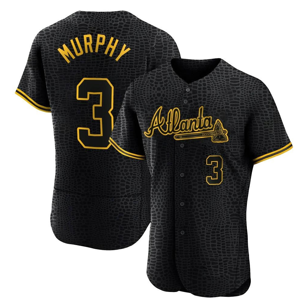 Atlanta Braves #3 Dale Murphy Player Black HOLBERT Snake Skin City Limited Elite Home Game Stitched Jerseys