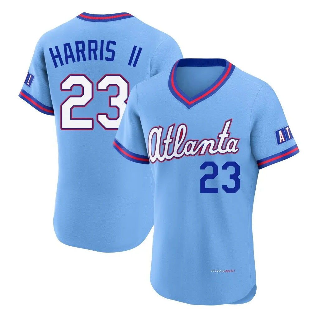 Atlanta Braves #23 Michael Harris II Player Powder Blue HOLBERT 2026 City Connect T-shirt Limited Elite Home Game Stitched Jerseys