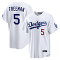 Los Angeles Dodgers #5 Freddie Freeman Player White HOLBERT Home Game Stitched Jerseys