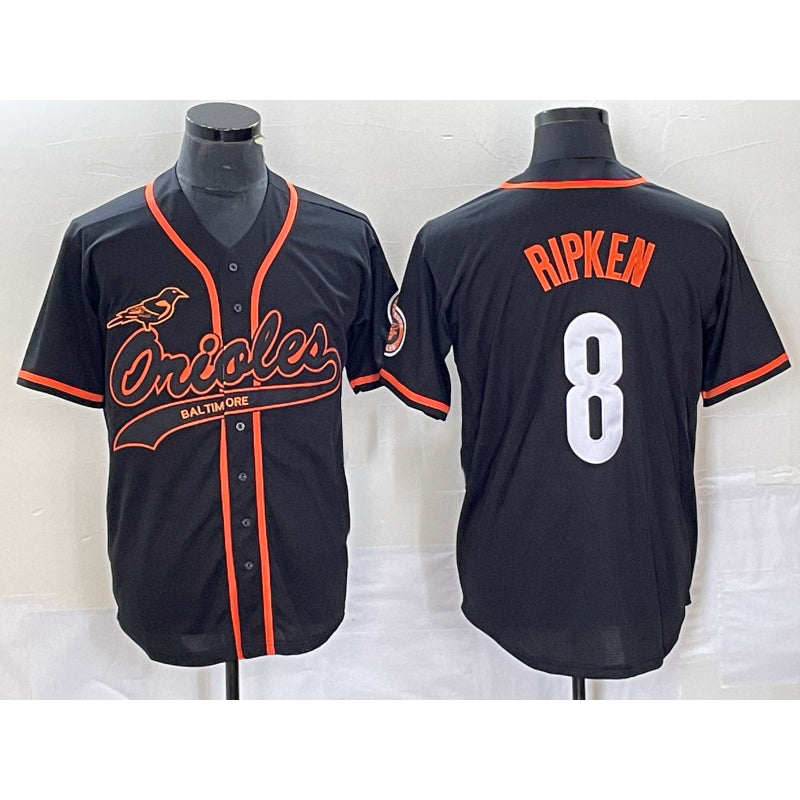 Baltimore Orioles #8 Cal Ripken Jr Black HOLBERT Cool Base Stitched Jersey