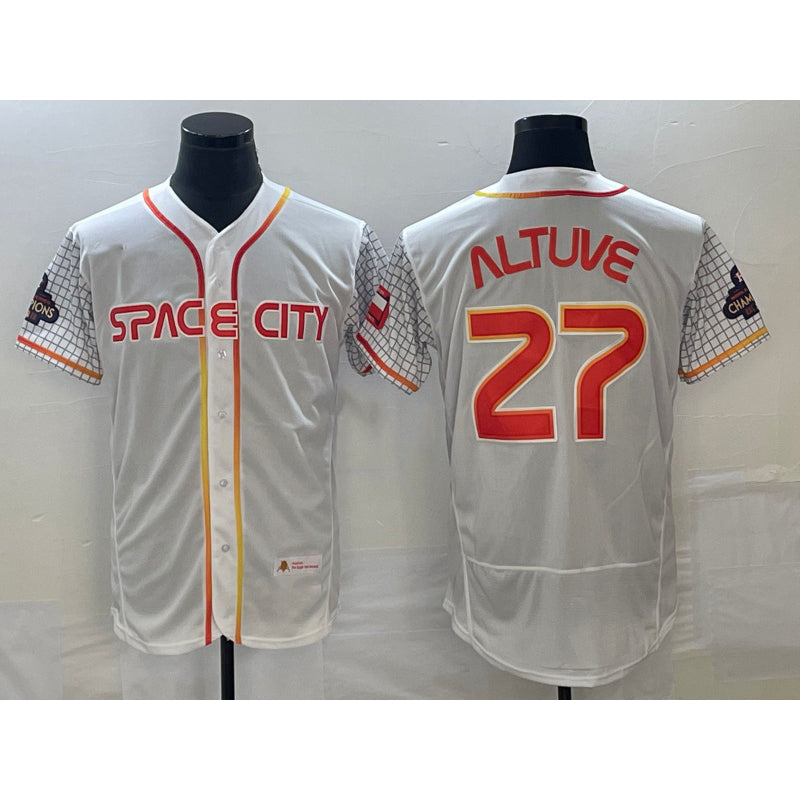 Houston Astros #27 Jose Altuve Number White HOLBERT 2023 City Connect Flex Base Stitched Jersey 3