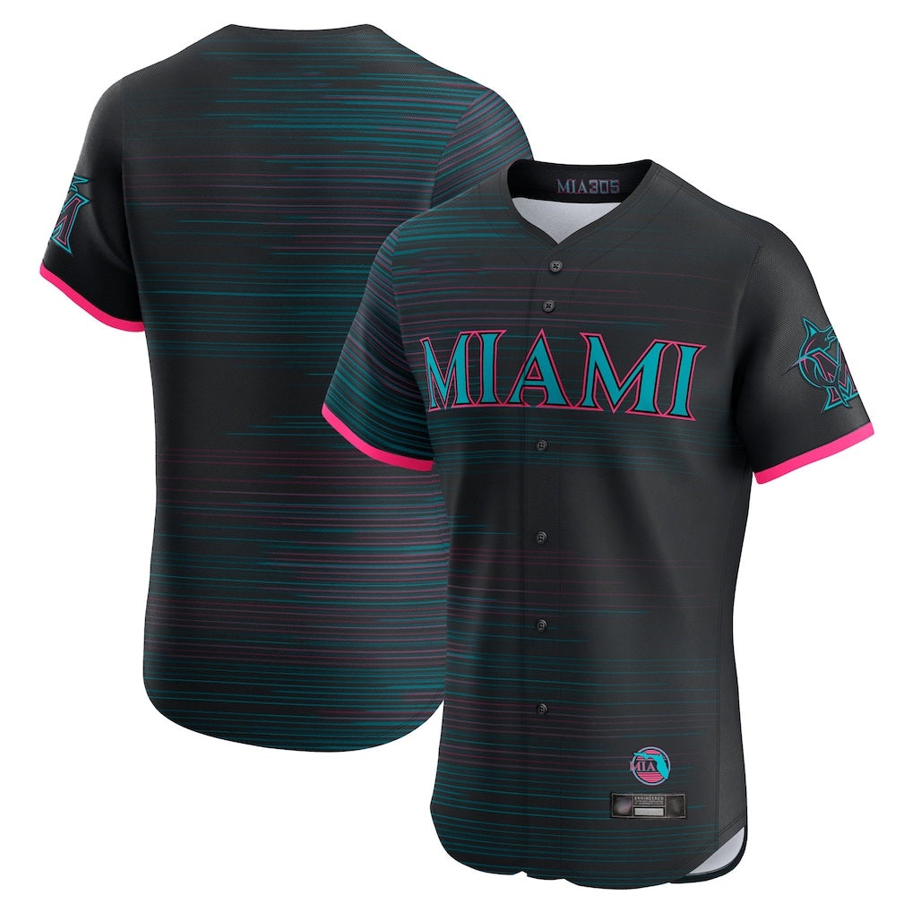 Miami Marlins Blank Player Black HOLBERT City Connect Home Limited Elite Stitched Jerseys